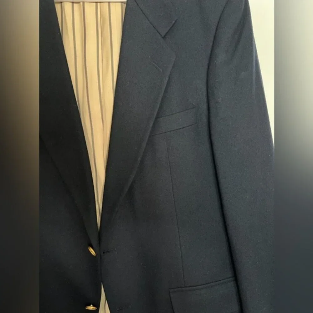 Kingsridge 100%‎ PURE WOOL USA🇺🇸TAILORED 2 Button Blazer Shoulder Pads LARGE